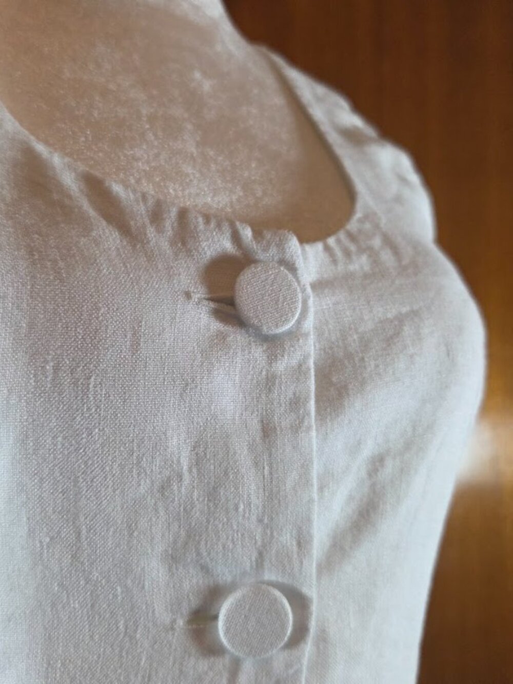 Madewell White 100% Linen Button-Up Tailored Vest - Size 00 - Picture 3 of 10